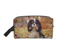 Borsa da toilette per donna e uomo Borsa cosmetica impermeabile Borsa da trucco da viaggio Organizzatore con manico Borsa portaoggetti per cani Cavalier King Charles Spaniel