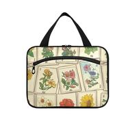 Borsa da toilette per le donne con gancio, con fiore beige per tarocchi, borsa da barba unisex di design per gli uomini per accessori per le donne campeggio bolso Viajero para Mujer L