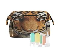 Borsa da toilette per le donne Tigri Texture della pelle impermeabile sacchetto dei gioielli per l'organizzatore cosmetico