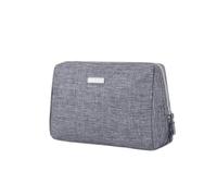 Borsa da toilette per piccole scatole per trucco portatile femminile, borsa da viaggio in tela, organizzatore di trucco per uomini, cosmetici, spazzola per il trucco, borsa (grigio)