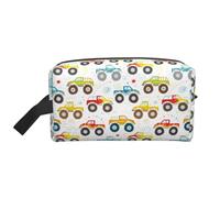 Borsa da toilette per uomini e donne, borsa da toilette da viaggio con camion dei mostri dei cartoni animati, borsa da toilette da appendere borsa da barba per accessori da viaggio