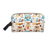 Borsa da toilette per uomini e donne, borsa da toilette da viaggio con simpatico criceto, noccioline, borsa da toeletta da appendere, borsa da barba per accessori da viaggio