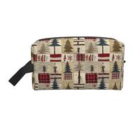 Borsa da toilette per uomini e donne, borsa da toilette da viaggio rustica a quadri Forest Lodge, borsa da toilette da appendere, borsa da barba per accessori da viaggio