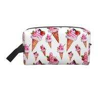 Borsa da toilette per uomini e donne, rosa estate gelato viaggio borsa da toilette borsa cosmetica, borsa da toilette da appendere borsa da barba per accessori da viaggio