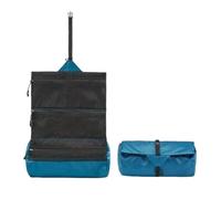 Borsa da toilette pieghevole viaggio 1 pezzo portatile for lavaggio a secco e bagnato con separazione for trucco donna impermeabile Per Viaggi(Blue)