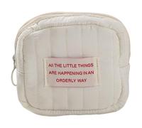 Borsa da toilette quadrata stile coreano trucco estetico cosmetico cambiamento borsa piccole cerniere lavaggio, Beige Bg, M, Classico