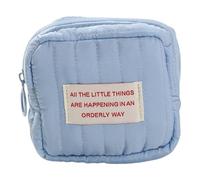 Borsa da toilette quadrata stile coreano trucco estetico cosmetico cambiamento borsa piccole cerniere lavaggio, Blu Bl, M, Classico