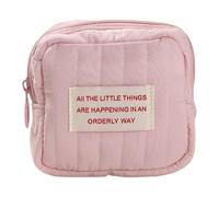 Borsa da toilette quadrata stile coreano trucco estetico cosmetico cambiamento borsa piccole cerniere lavaggio, Confezione rosa, M, Classico