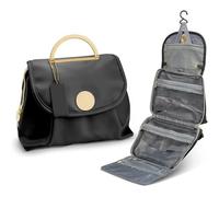 Borsa da toilette sospesa da viaggio con gancio - Organizer for trucchi cosmetici impermeabile e a prova di perdite, portatile for uomini e donne, borsa da bagno da viaggio(Black)