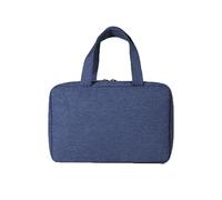 Borsa da toilette sospesa, organizer da viaggio impermeabile con gancio stabile, borsa cosmetica compatta per uomo e donna, Blu, Pratico e portatile