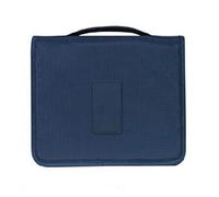 Borsa da toilette sospesa sacca cosmetica sacca per trucco pieghevole con gancio e tote blu navy 24x18,5x9,5 cm per viaggiatore impermeabile in tessuto oxford a prova di ruggine