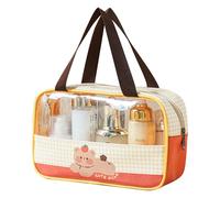 Borsa da Toilette Transparente Impermeabile | Beauty Case Da Viaggio, Beauty Trasparente Da Viaggio Portatile Per Donna E Uomo Per Bagno, Piscina, Viaggio, Aereo (Giallo, 25×15×8 cm)