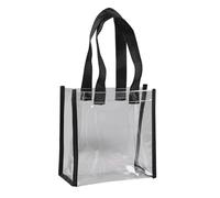Borsa da toilette trasparente, impermeabile, trasparente, per pannolini, in PVC, spessa, con chiusura lampo, Nero , Taglia unica
