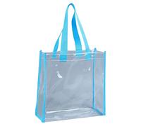 Borsa da toilette trasparente, impermeabile, trasparente, per pannolini, in PVC, spessa, con chiusura lampo, Azzurro, taglia unica
