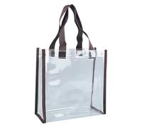 Borsa da toilette trasparente, impermeabile, trasparente, per pannolini, in PVC, spessa, con chiusura lampo, grigio scuro, taglia unica