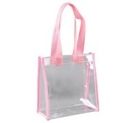 Borsa da toilette trasparente, impermeabile, trasparente, per pannolini, in PVC, spessa, con chiusura lampo, Colore: rosa., taglia unica