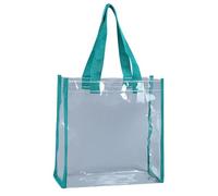 Borsa da toilette trasparente, impermeabile, trasparente, per pannolini, in PVC, spessa, con chiusura lampo, Celeste., taglia unica