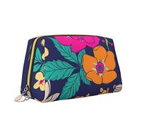 Borsa da toilette versatile portatile con stampa di fiori Borsa cosmetica di grande capacità per le donne, bianco, Taglia unica, Beauty case