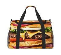 Borsa da trasporto a mano con motivo alimentare divertente con 2 stampe di grande capacità per le donne pieghevole borsa da viaggio in aereo