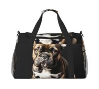 Borsa da trasporto a mano con orecchie lunghe con stampa di bulldog francese di grande capacità per le donne pieghevole da viaggio in aereo
