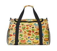 Borsa da trasporto a mano con stampa artistica Francia e cultura alimentare, grande capacità, per viaggi nel fine settimana