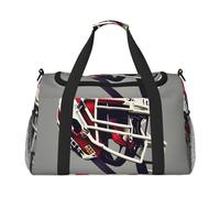 Borsa da trasporto a mano con stampa di football americano di grande capacità per le donne pieghevole Carry On Tote per viaggi in aereo
