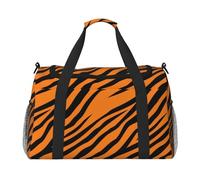 Borsa da trasporto a mano con stampa leopardata arancione tigre grande capacità per donne pieghevole borsa da viaggio in aereo