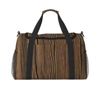 Borsa da trasporto a mano di grande capacità con stampa a grana di legno per le donne pieghevole Carry On Tote per viaggi in aereo