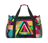 Borsa da trasporto a mano di grande capacità con stampa a triangolo colorato per le donne pieghevole Carry On Tote per viaggi in aereo