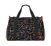 Borsa da trasporto a mano di grande capacità con stampa di formula matematica per le donne pieghevole Carry On Tote per viaggi in aereo