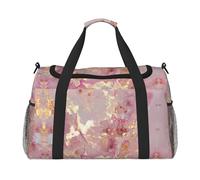 Borsa da trasporto a mano di grande capacità con stampa in marmo rosa per le donne pieghevole Carry On Tote per viaggi in aereo