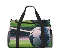 Borsa da trasporto a mano di grande capacità con stampa pallone da calcio per le donne pieghevole Carry On Tote per viaggi in aereo