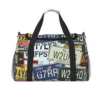 Borsa da trasporto a mano di grande capacità con stampa targa per le donne pieghevole Carry On Tote per viaggi in aereo