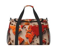 Borsa da trasporto con mappa del mondo composta da spezie, elegante, pieghevole, con cerniera impermeabile, per gite del fine settimana