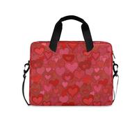 Borsa da trasporto per computer portatile con cerniera, borsa a tracolla con manico e tracolla da 15,6 pollici, borsa per il trasporto del computer con cuore rosso