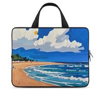 Borsa da trasporto per computer portatile da 15 pollici con pittura sulla spiaggia, borsa per computer da uomo e donna, borsa messenger per lavoro, pittura sulla spiaggia, 15 pollici, pittura sulla