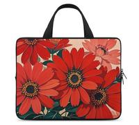 Borsa da trasporto per computer portatile da 17 pollici, con fiore rosso giapponese, borsa per computer da uomo e donna, borsa messenger per lavoro, fiore rosso giapponese, 17 pollici, fiore rosso