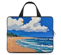 Borsa da trasporto per computer portatile da 17 pollici, per uomini e donne, borsa messenger per lavoro, pittura sulla spiaggia, 17 pollici, pittura sulla spiaggia, 17 pollici