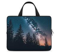 Borsa da trasporto per laptop da 17 pollici con alberi che affrontano la notte stellata di notte, borsa per computer da uomo e donna borsa messenger borsa per il lavoro, alberi che affrontano la notte