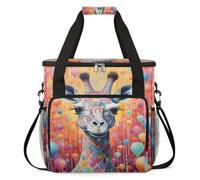 Borsa da trasporto per macchina da caffè, borsa da viaggio compatibile con K-Mini e K-Mini Plus, custodia portatile per caffè monodose per capsule K-Cup, palloncino colorato con giraffa animale