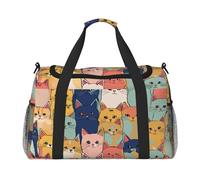 Borsa da trasporto pieghevole con gatti carini in una varietà di colori, grande capacità, per viaggi di fine settimana in aereo