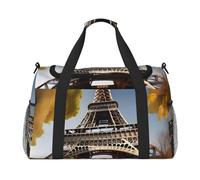 Borsa da trasporto pieghevole con stampa della Torre Eiffel di Parigi e della Francia, grande capacità, per viaggi di fine settimana in aereo