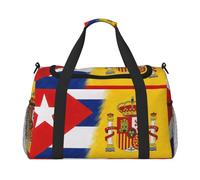 Borsa da trasporto pieghevole con stampa di Cuba e Spagna con cerniera impermeabile per le gite del fine settimana