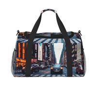 Borsa da trasporto pieghevole con stampa di New York City, con cerniera impermeabile, per le gite del fine settimana