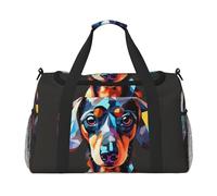 Borsa da trasporto pieghevole con stampa di un cucciolo di cane carino con cerniera impermeabile per le gite del fine settimana