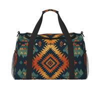 Borsa da trasporto pieghevole con stampa geometrica tribù elegante con cerniera impermeabile per le gite del fine settimana