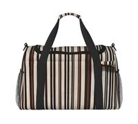 Borsa da trasporto pieghevole elegante con stampa a righe marroni con cerniera impermeabile per le gite del fine settimana