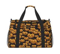 Borsa da trasporto pieghevole elegante con stampa di Halloween con cerniera impermeabile per le vacanze del fine settimana