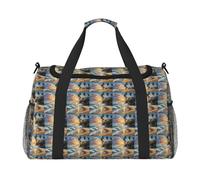 Borsa da trasporto pieghevole elegante con stampa di palme con cerniera impermeabile per le gite del fine settimana