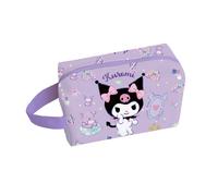 Borsa da trucco autorizzata Sanrio Kuromi, portatile e spaziosa per articoli da viaggio e custodia per della pelle
